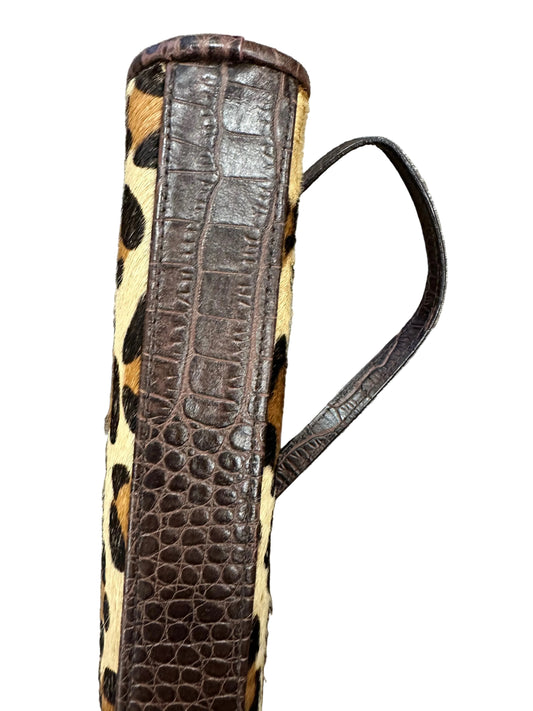 Vintage Leopard Ponyhair East West Handbag