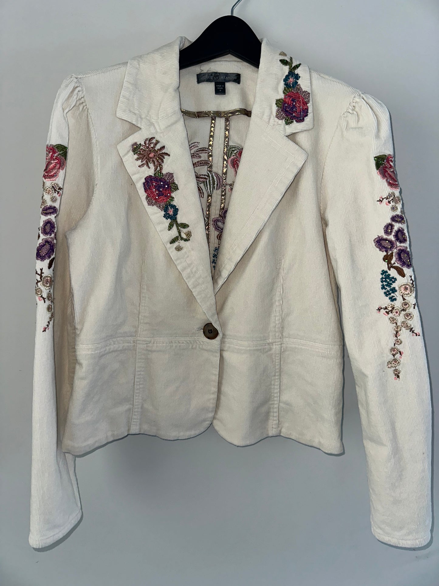 Y2K White Corduroy Jacket