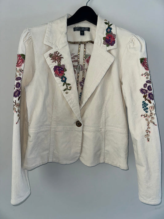 Y2K White Corduroy Jacket