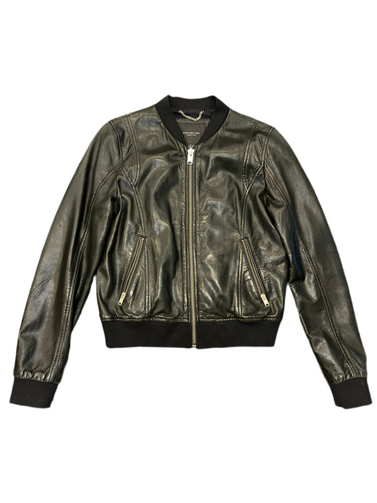 Vintage Leather Bomber Jacket