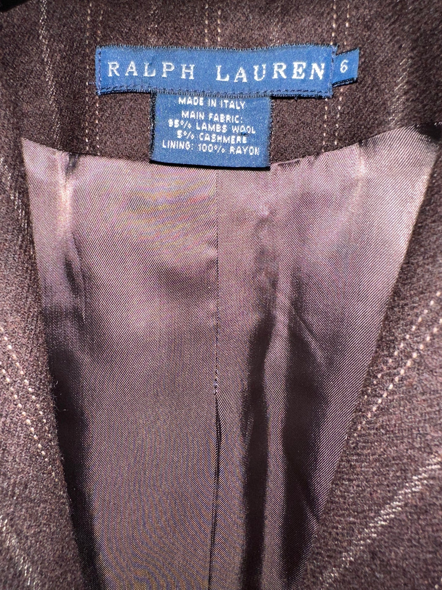 Vintage Ralph Lauren Brown Striped Blazer