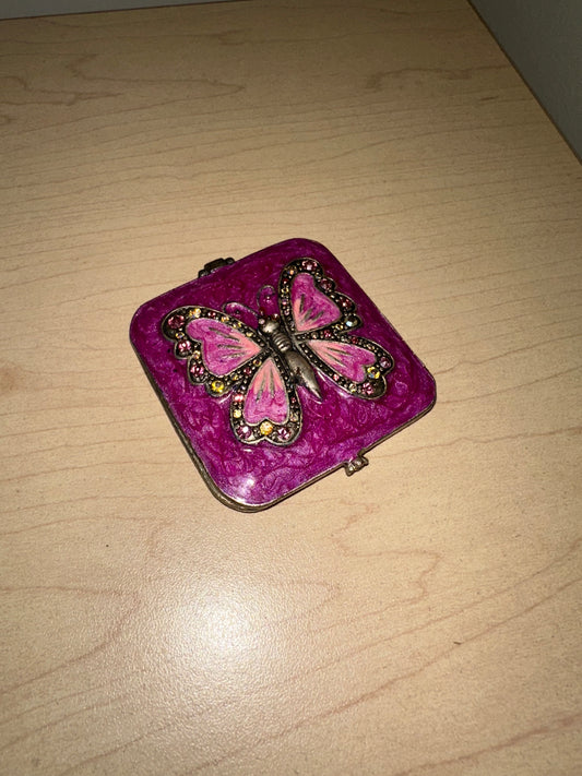 Vintage Butterfly Compact Mirror