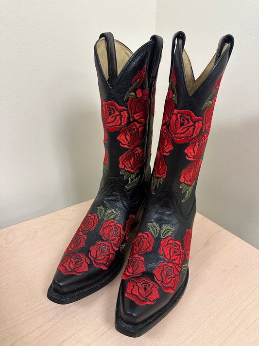 Vintage Rose Cowboy Boots