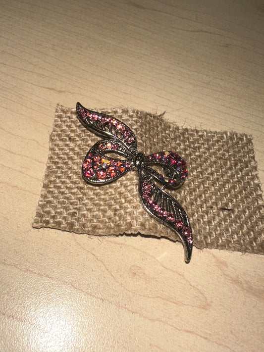 Pink Bow Brooch