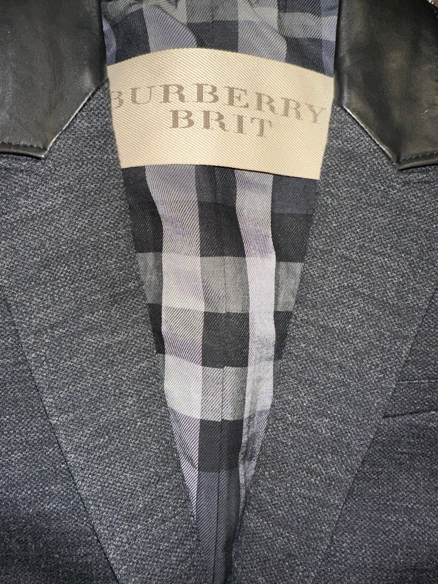 Vintage Burberry Blazer with Leather Accents