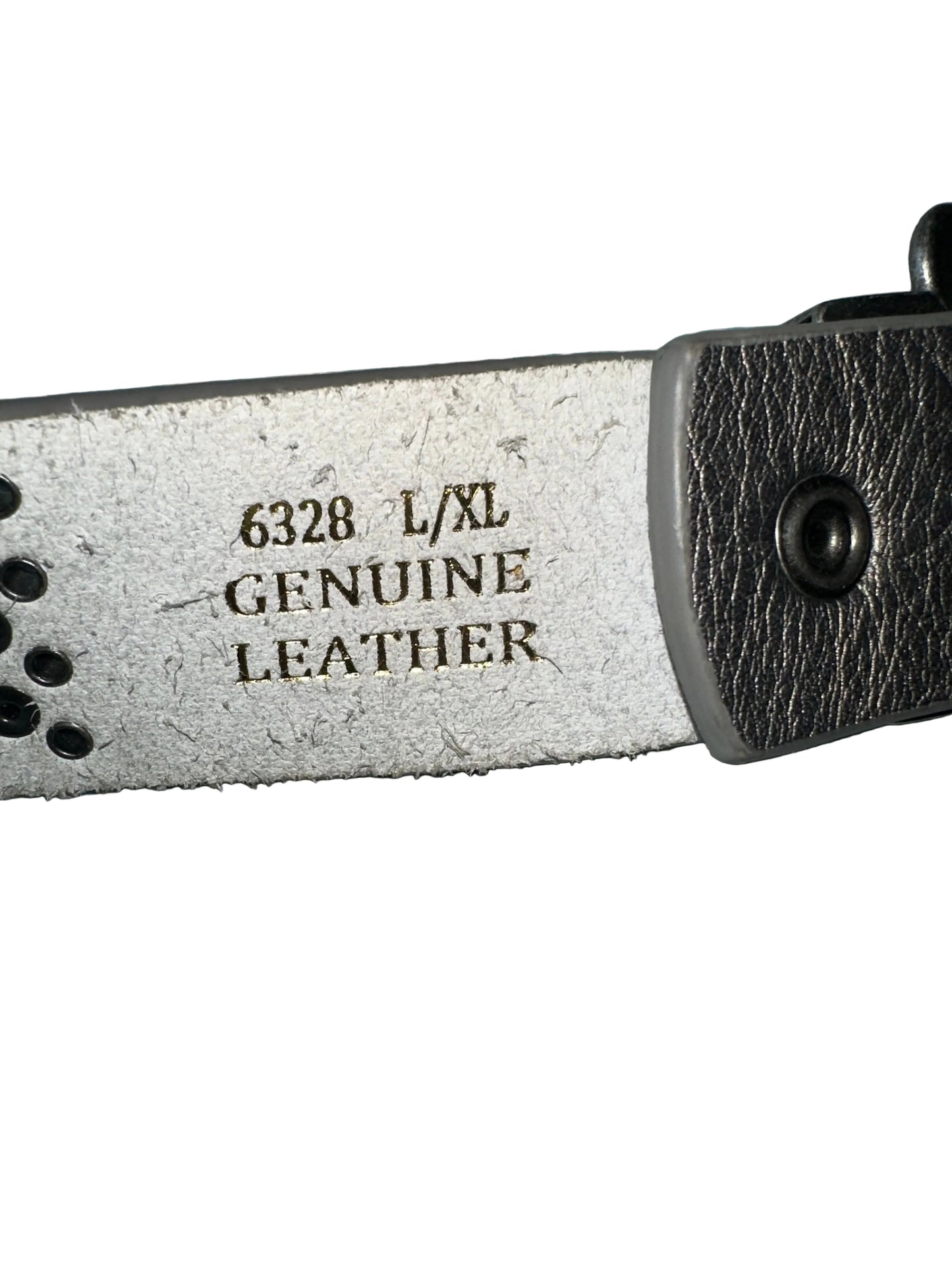 Vintage Genuine Leather Silver Studded Belt