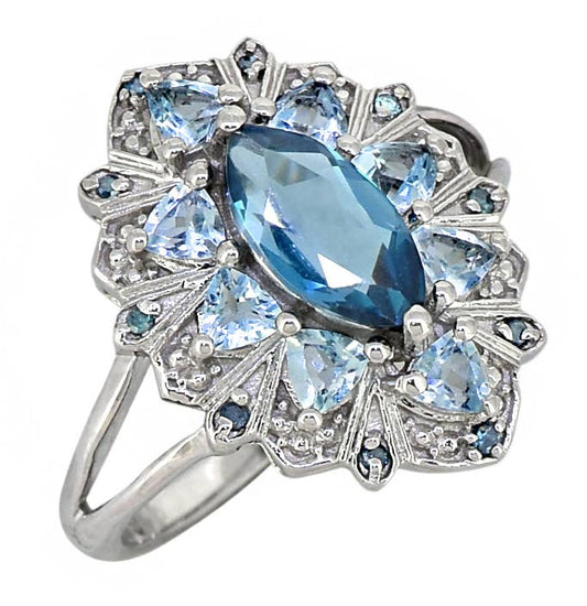 London Blue Topaz 925 Sterling Silver Ring Jewelry