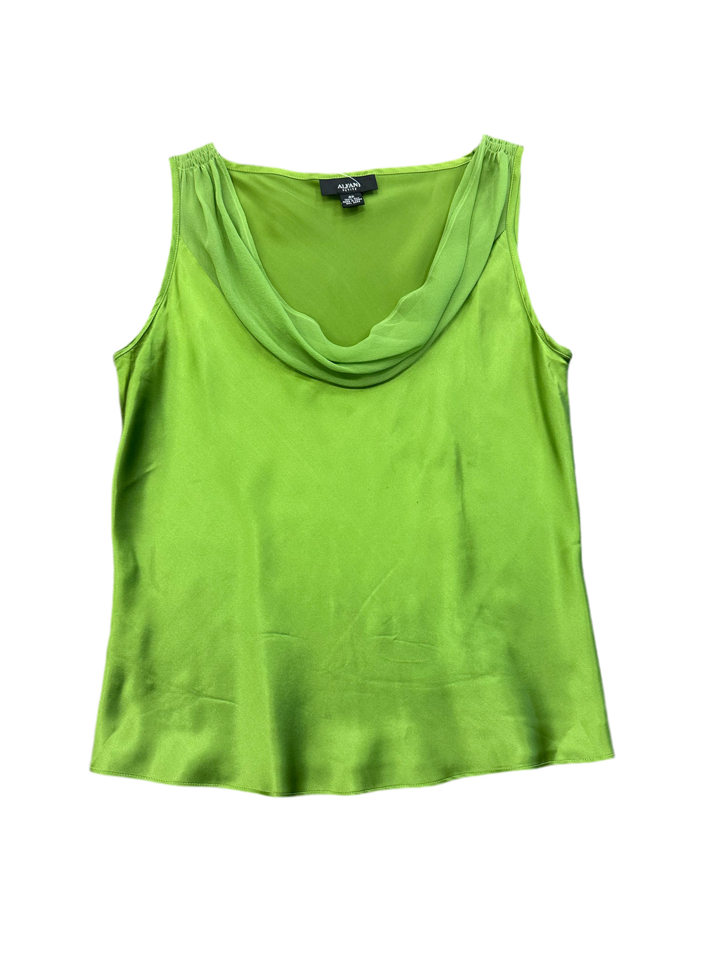Vintage Green Silk Scoop Neck