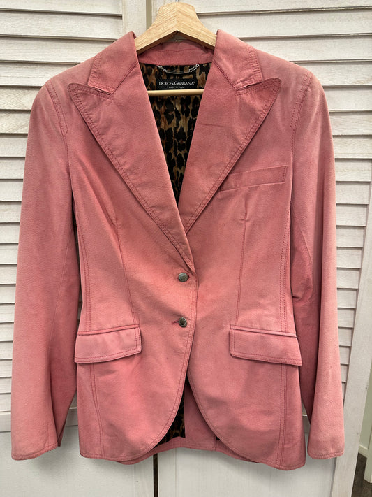 Vintage Dolce & Gabbana Pink Suede Jacket