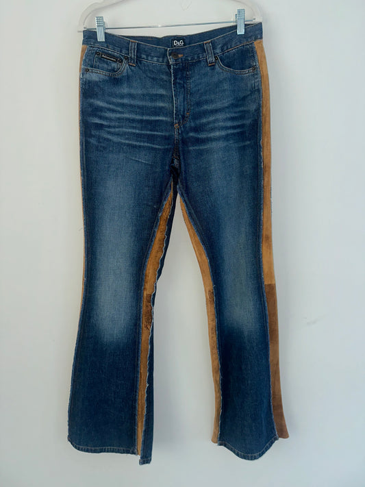 Vintage Dolce and Gabbana Jeans with Suede Accents