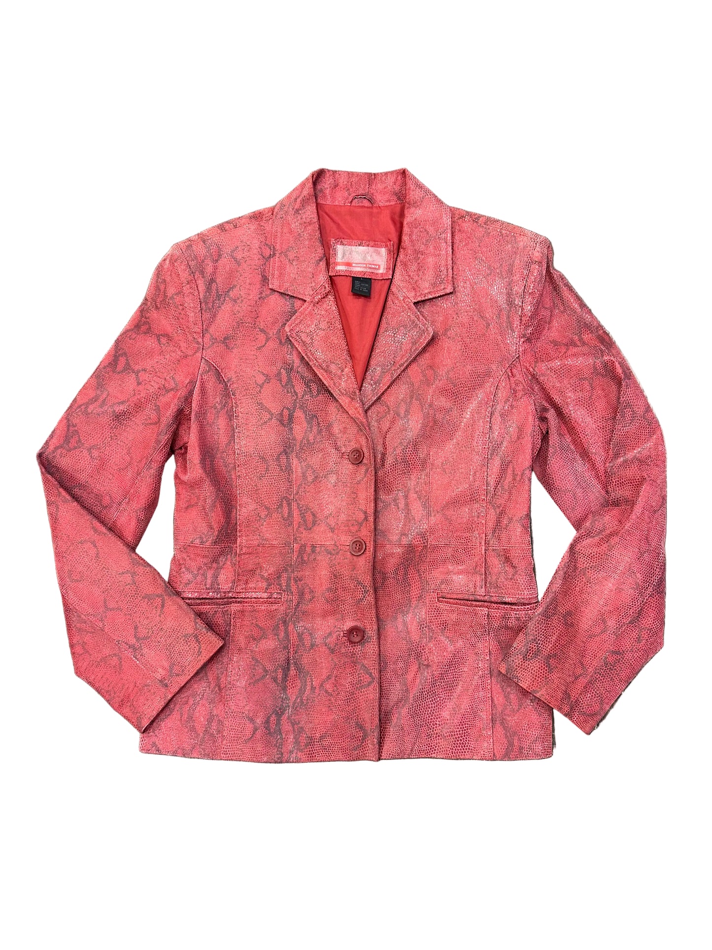 Vintage Pink Snakeskin Leather Jacket