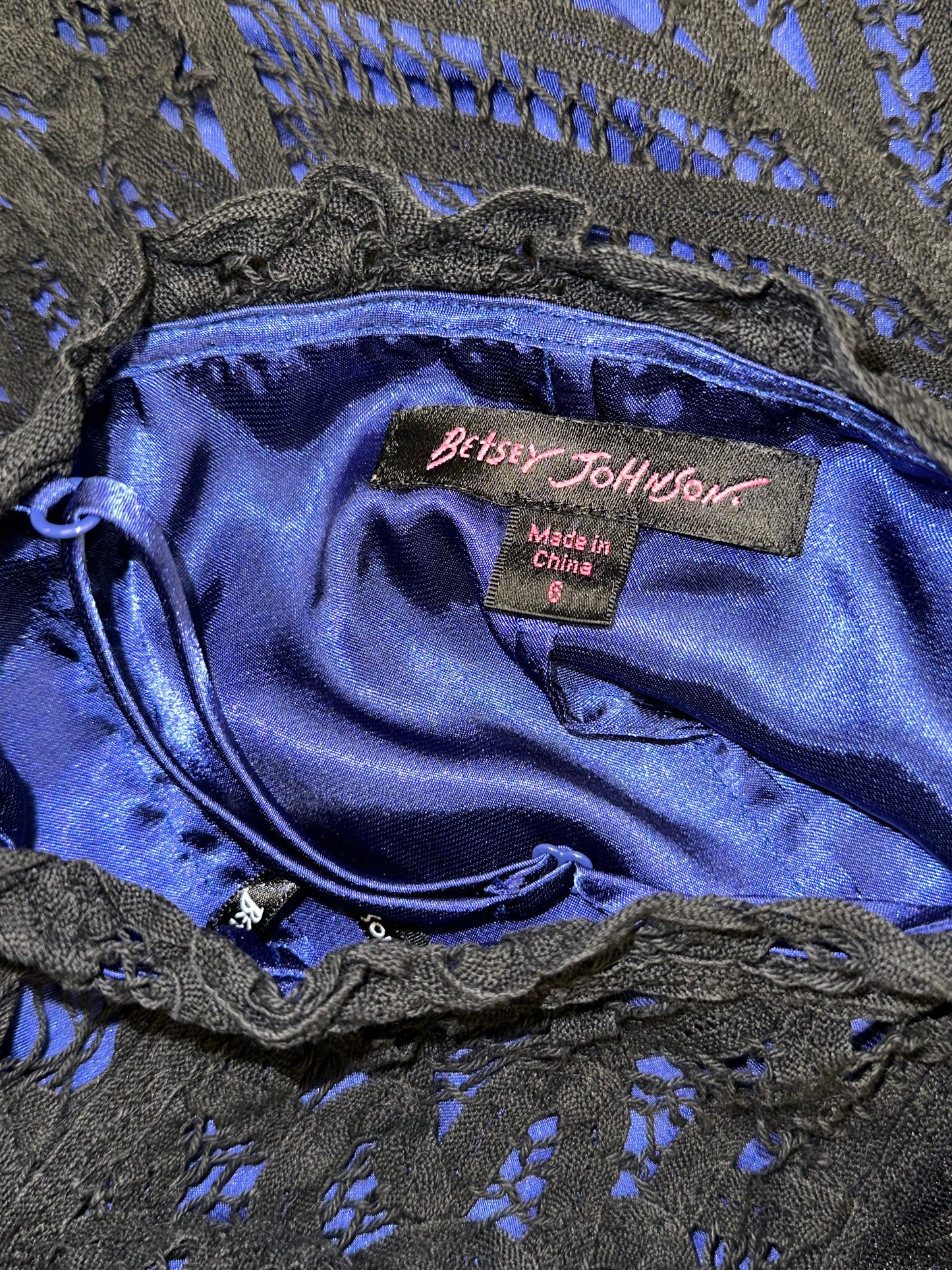 Vintage Betsey Johnson Black Lace Dress