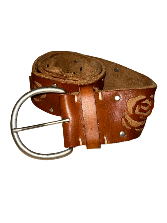 Vintage Brown Rose Belt