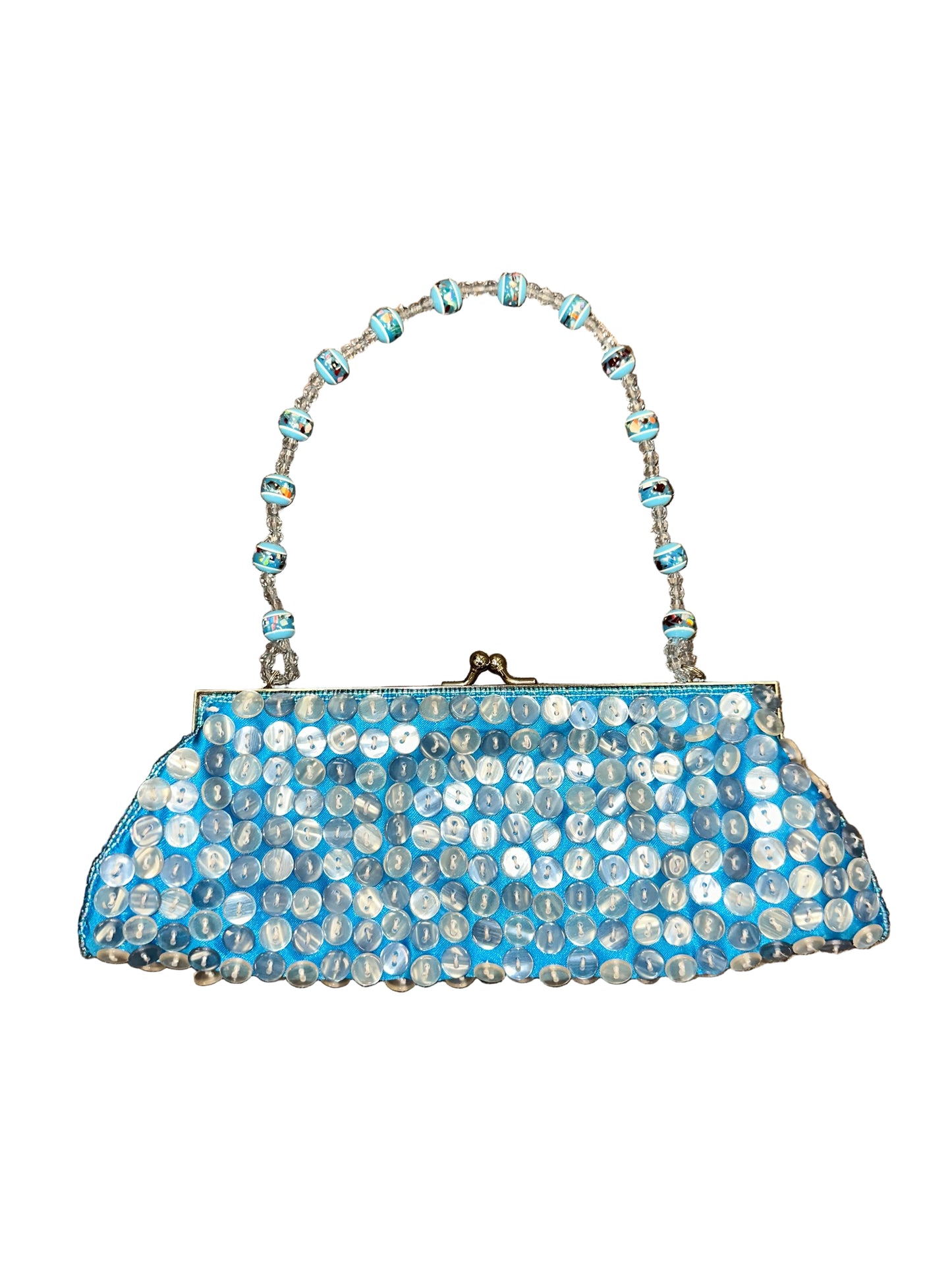 Vintage Blue Button Purse