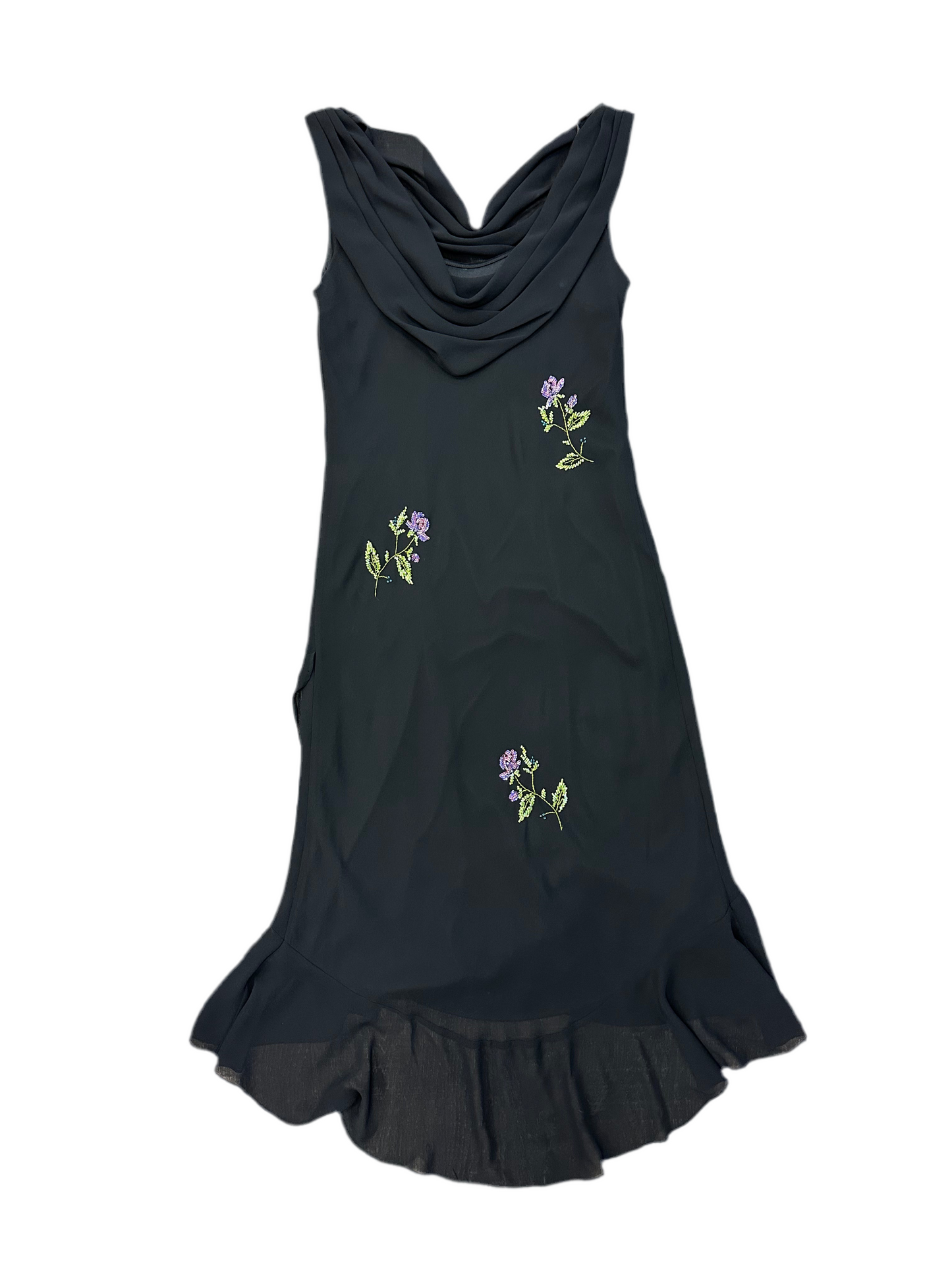 Vintage Scoop Neck Embellished Dress
