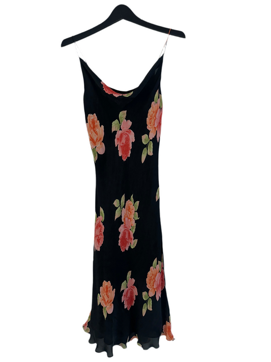 Vintage Floral Silk Dress