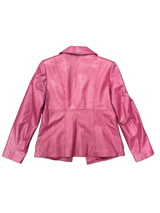 Vintage Magenta Genuine Leather Jacket
