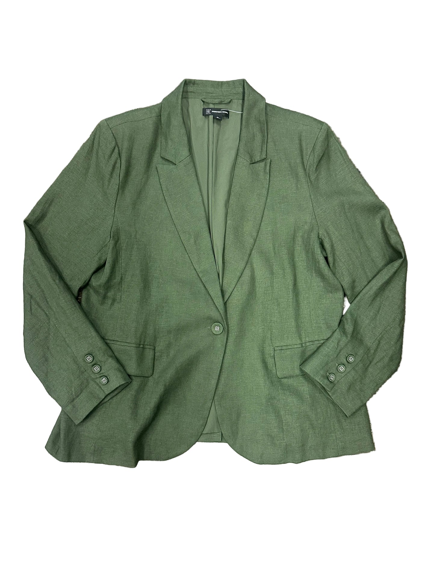 Vintage Green Linen Blazer