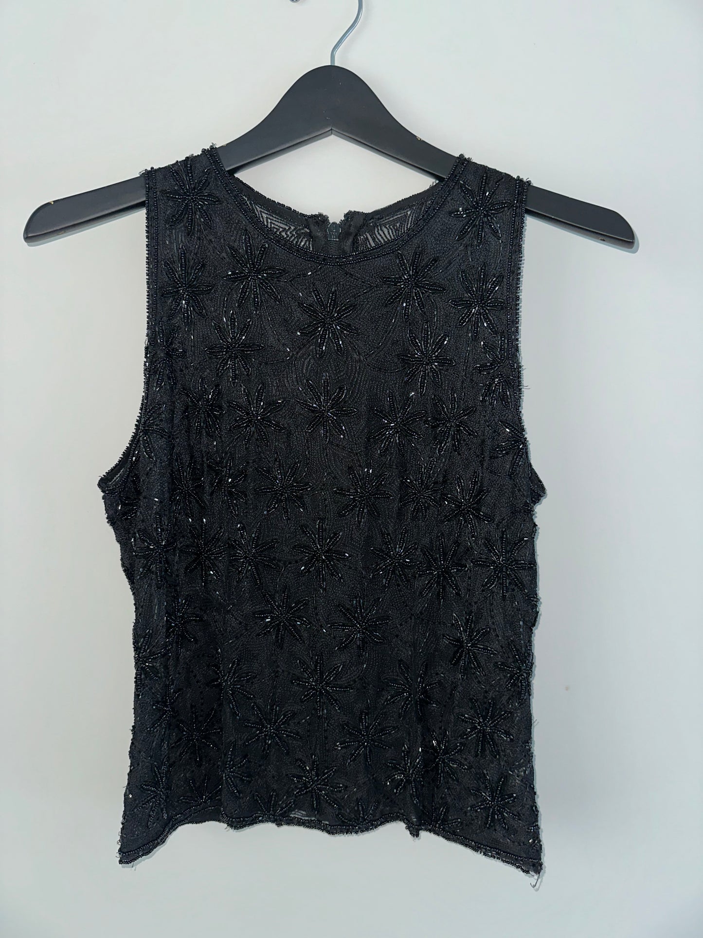 Vintage Sheer Embellished Tank Top