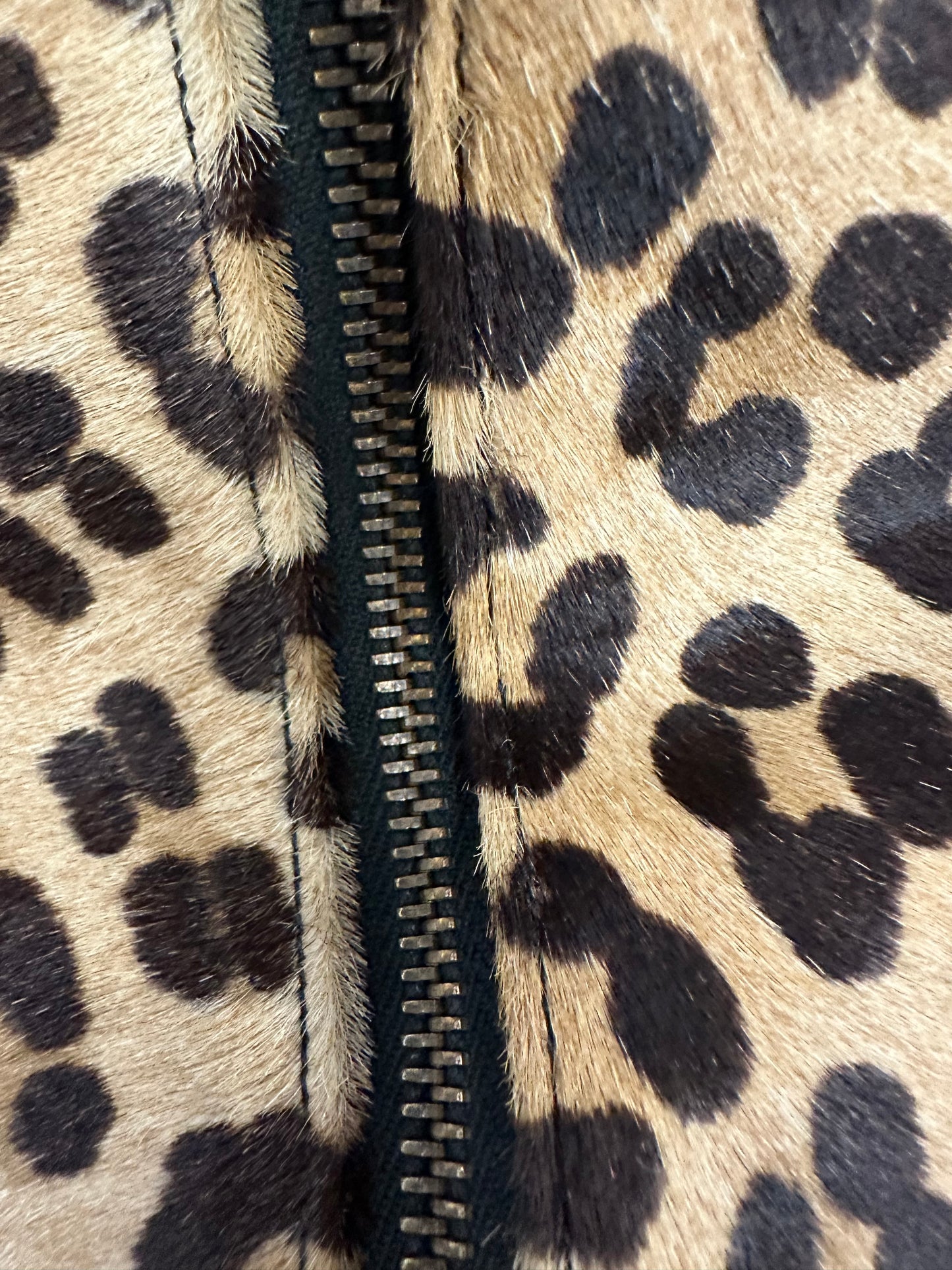 Vintage 1960s Genuine Leather & Ponyhair Leopard Purse