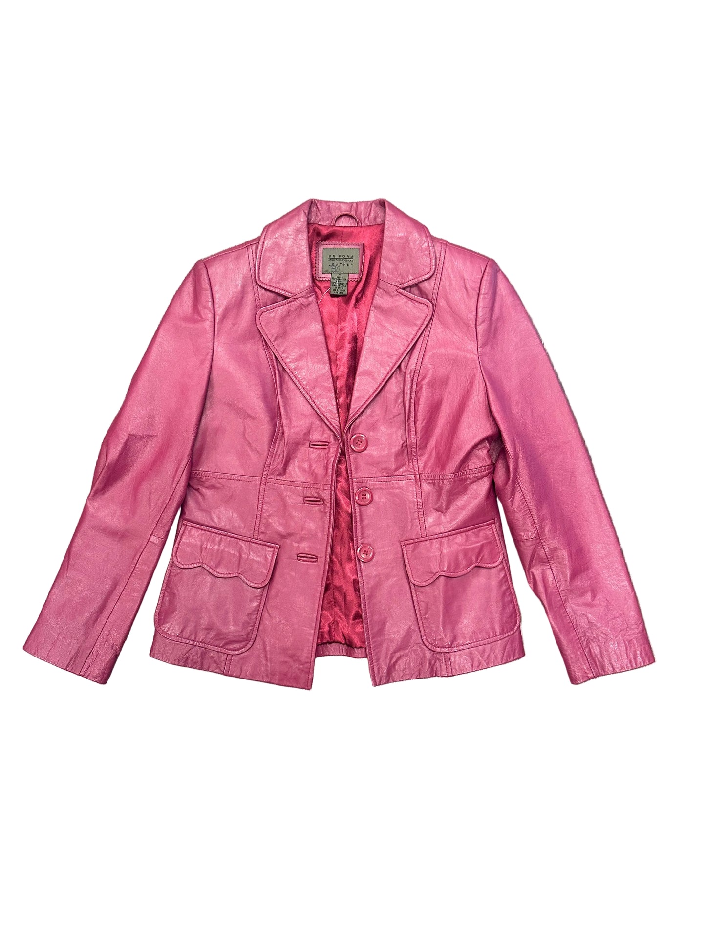 Vintage Magenta Genuine Leather Jacket
