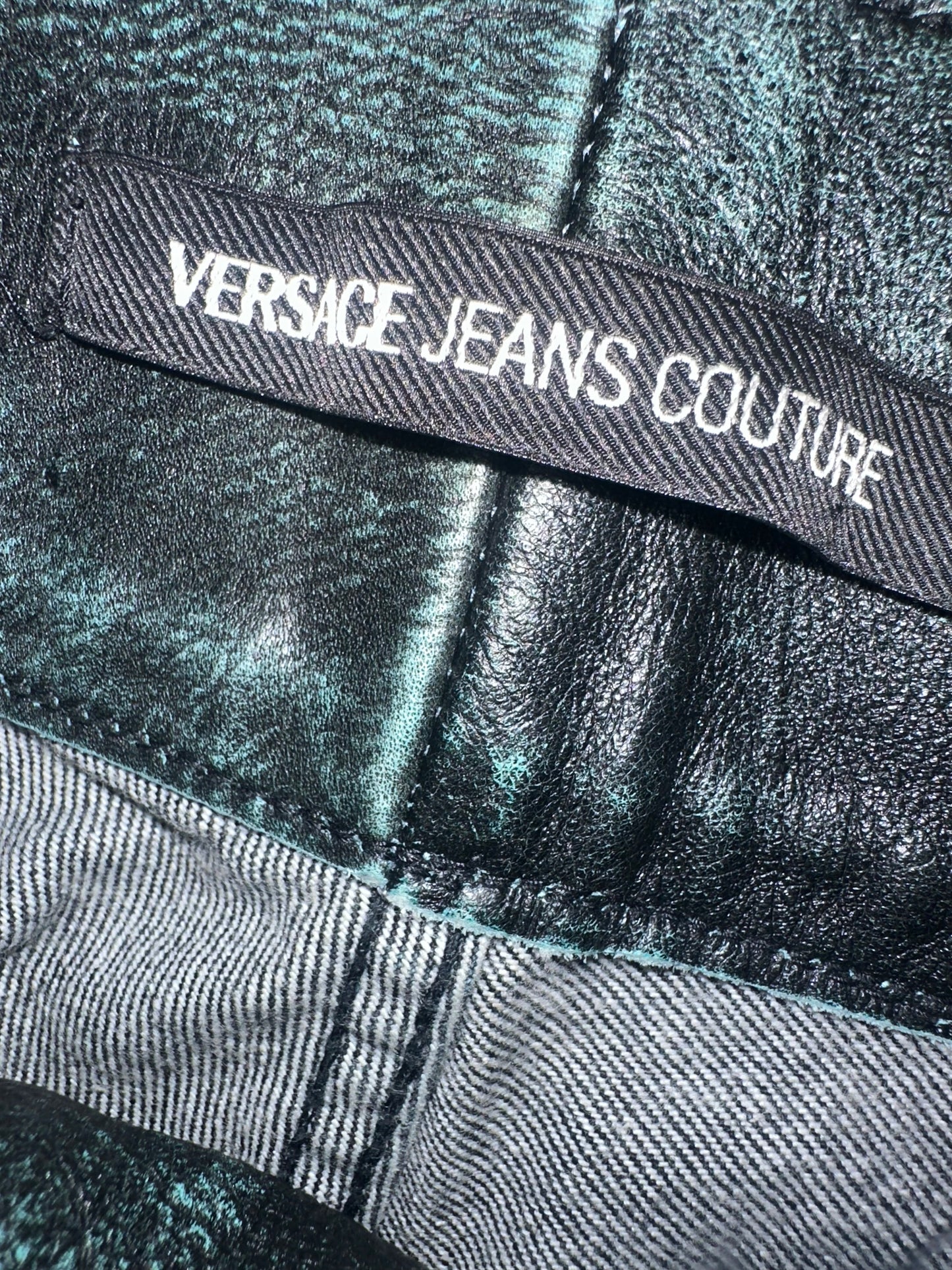 Vintage Versace Denim with Leather Waistband