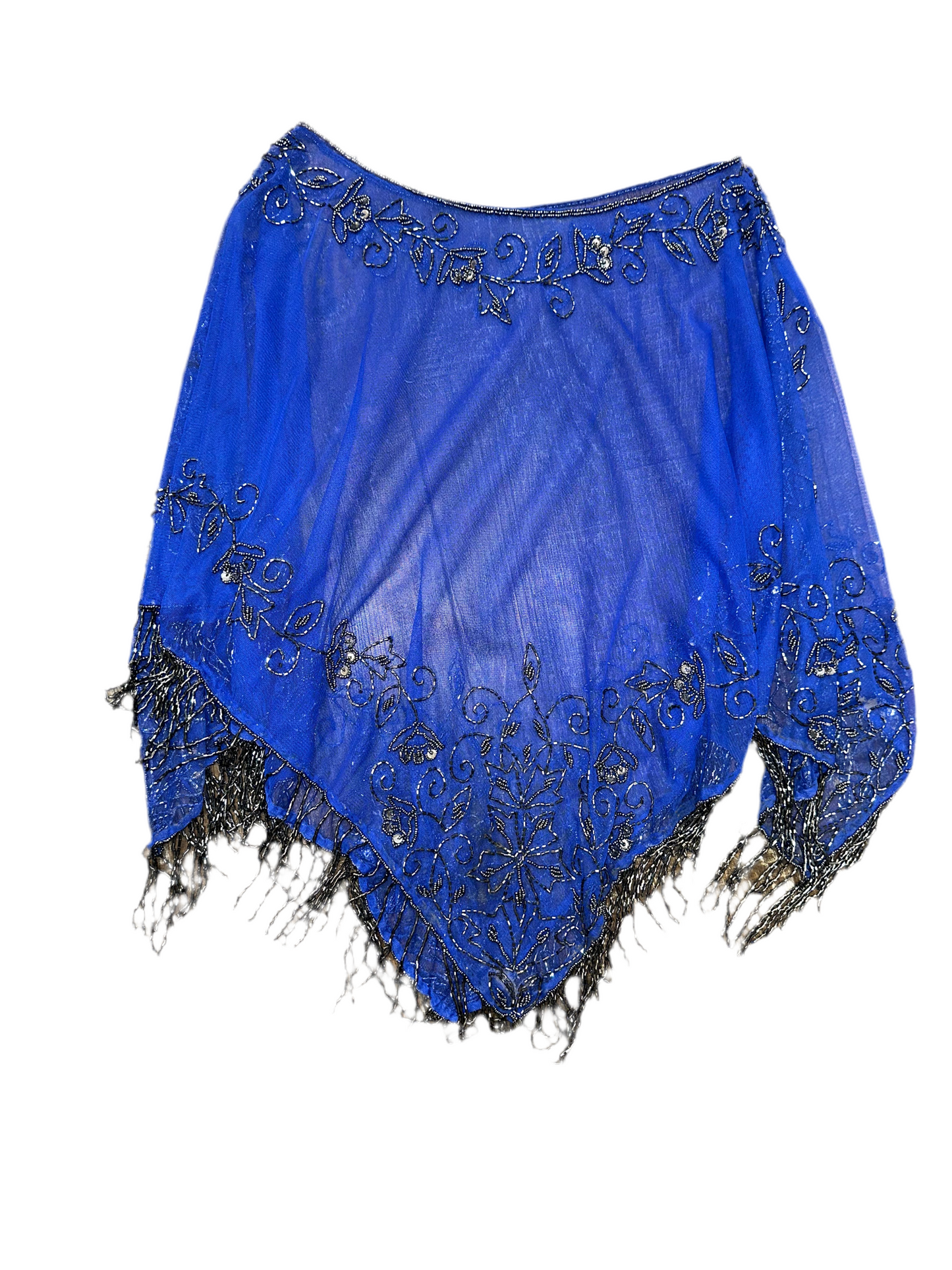 Vintage Sheer Embellished Poncho