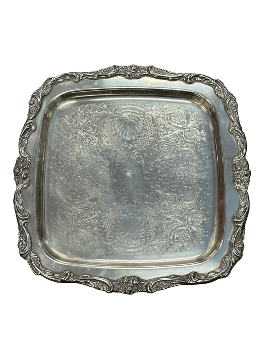 Antique Silver Square Platter