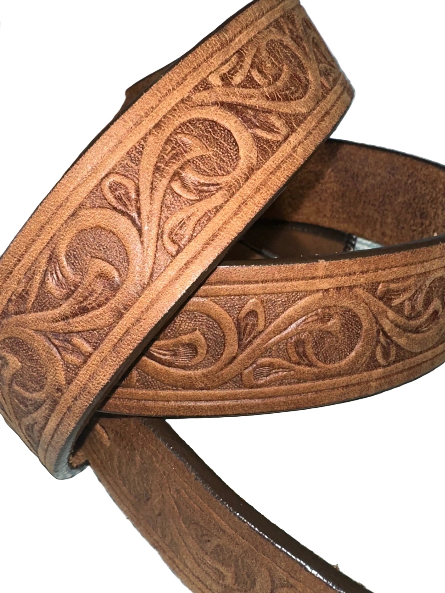 Brown Leather Belt with Silver Heart Buckle