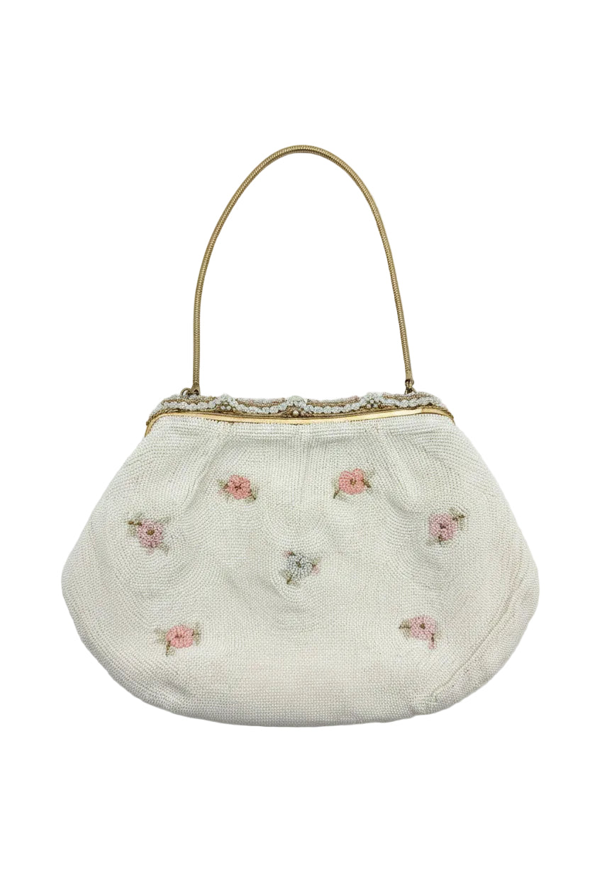 Vintage White Beaded Purse