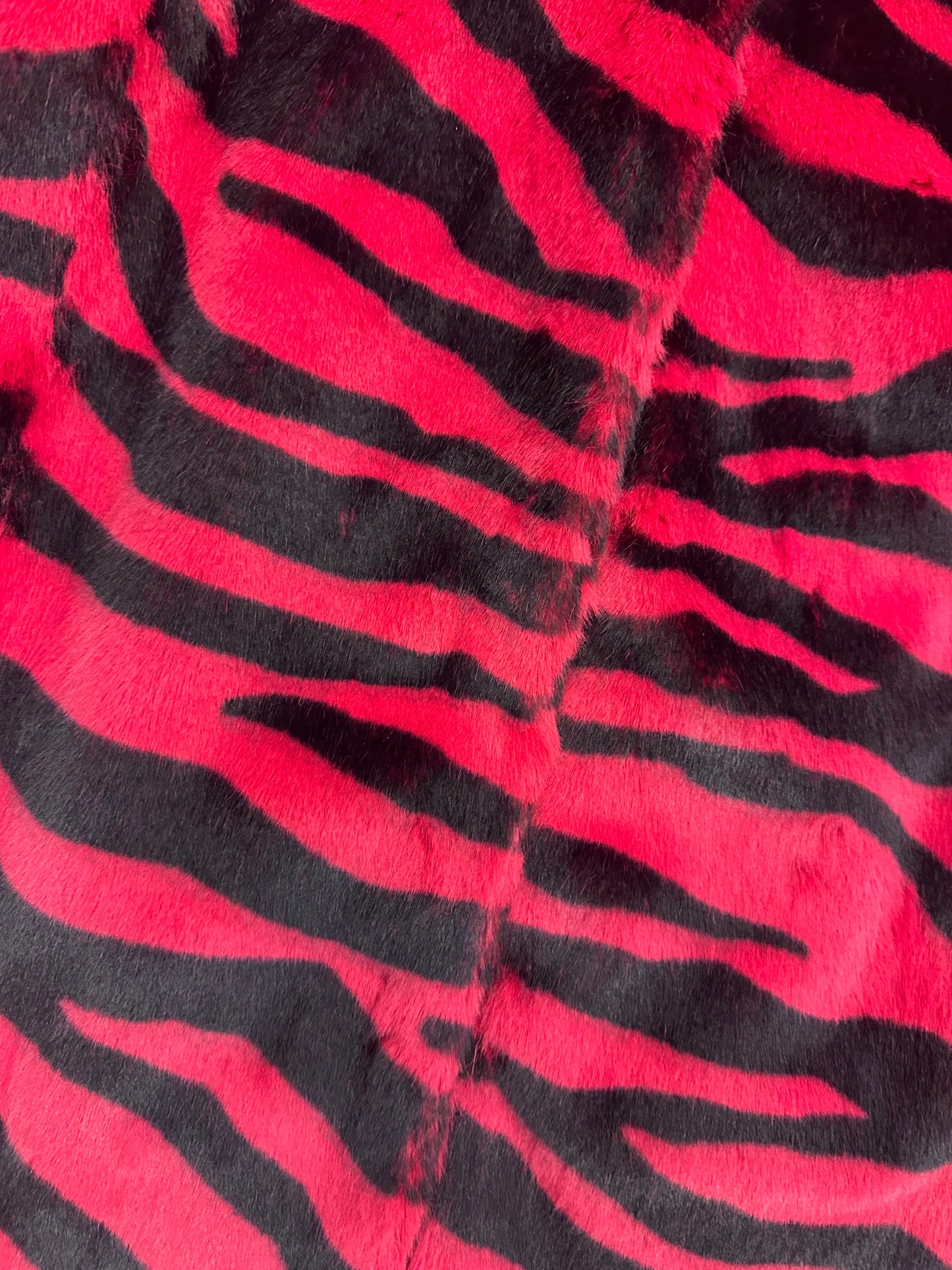 Vintage Faux Fur Hot Pink Zebra Coat