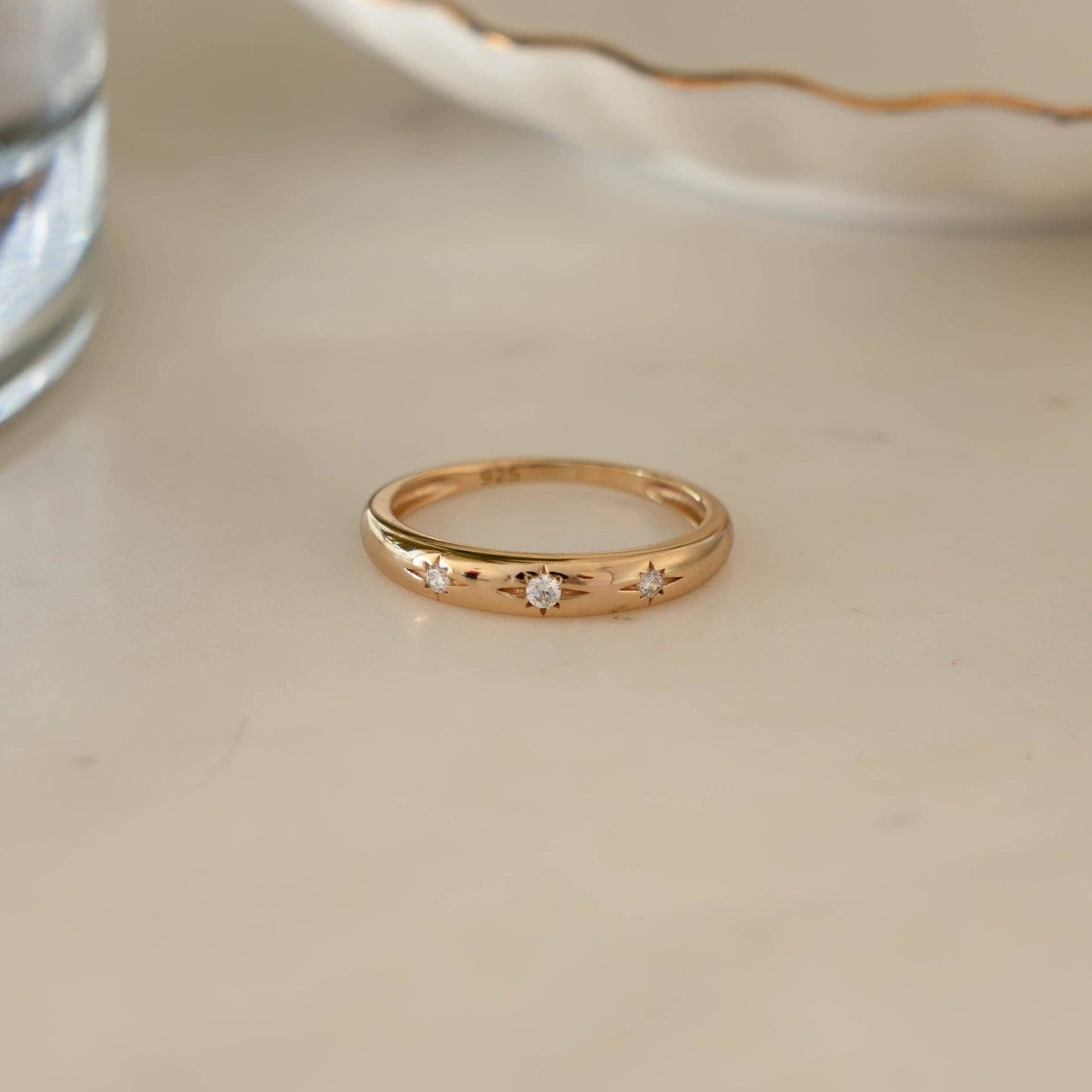 Gold Plated Starburst Ring