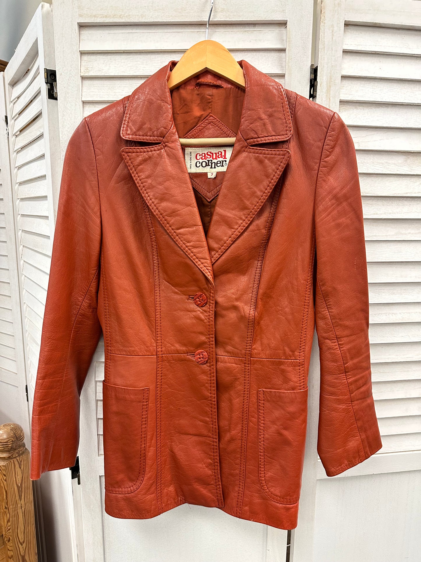 Vintage Burnt Orange Leather Jacket