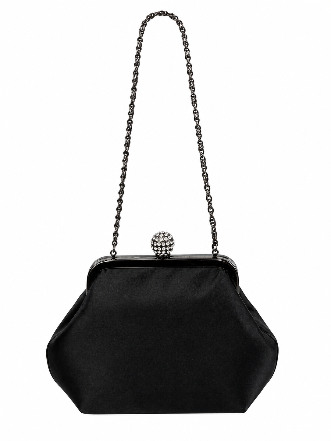Y2K Rhinestone Bow Satin Kisslock Purse