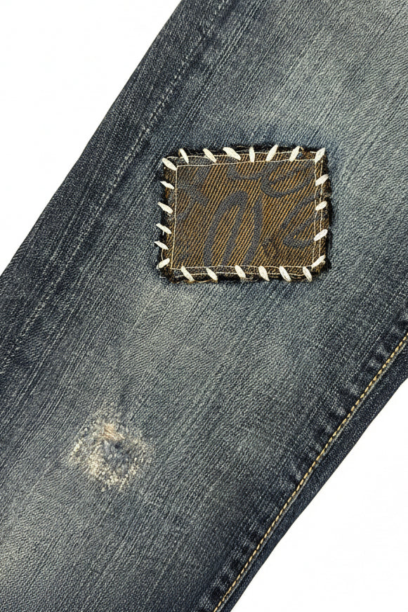 Vintage Bebe Patchwork Rhinestone Lowrise Jeans
