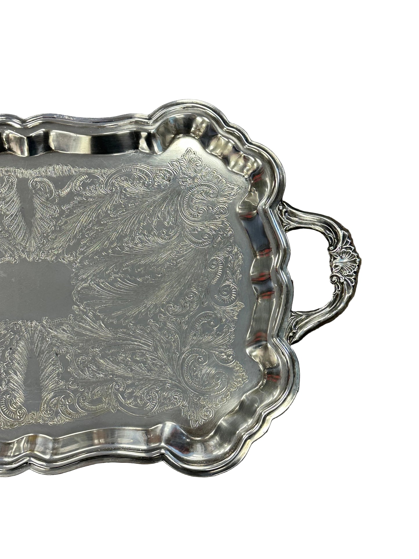 Antique Silver Tray with Handles