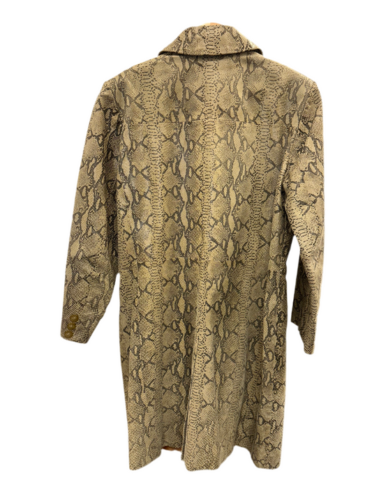 Vintage Leather Snake Print Trench