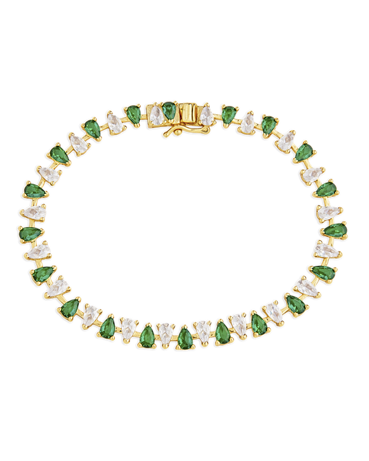 Emerald Pear Cut Tennis Bracelet