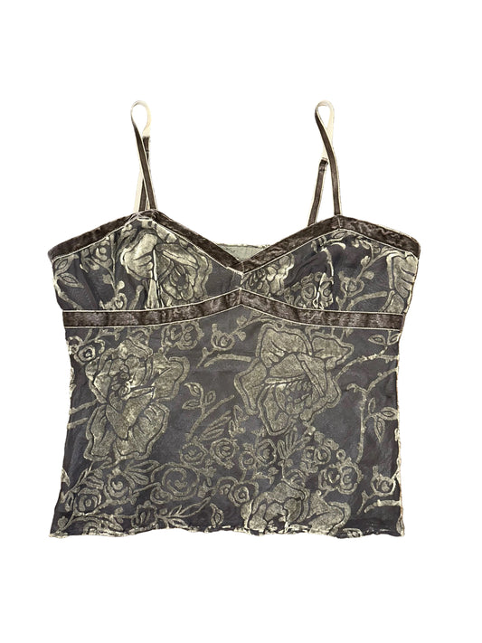 Vintage Gray Crushed Velvet Tank Top
