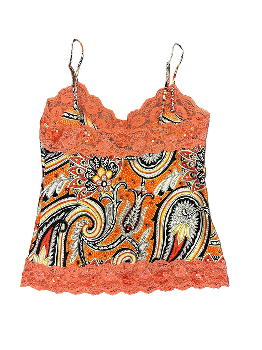Vintage Silk Cami with Lace Embellished Trim