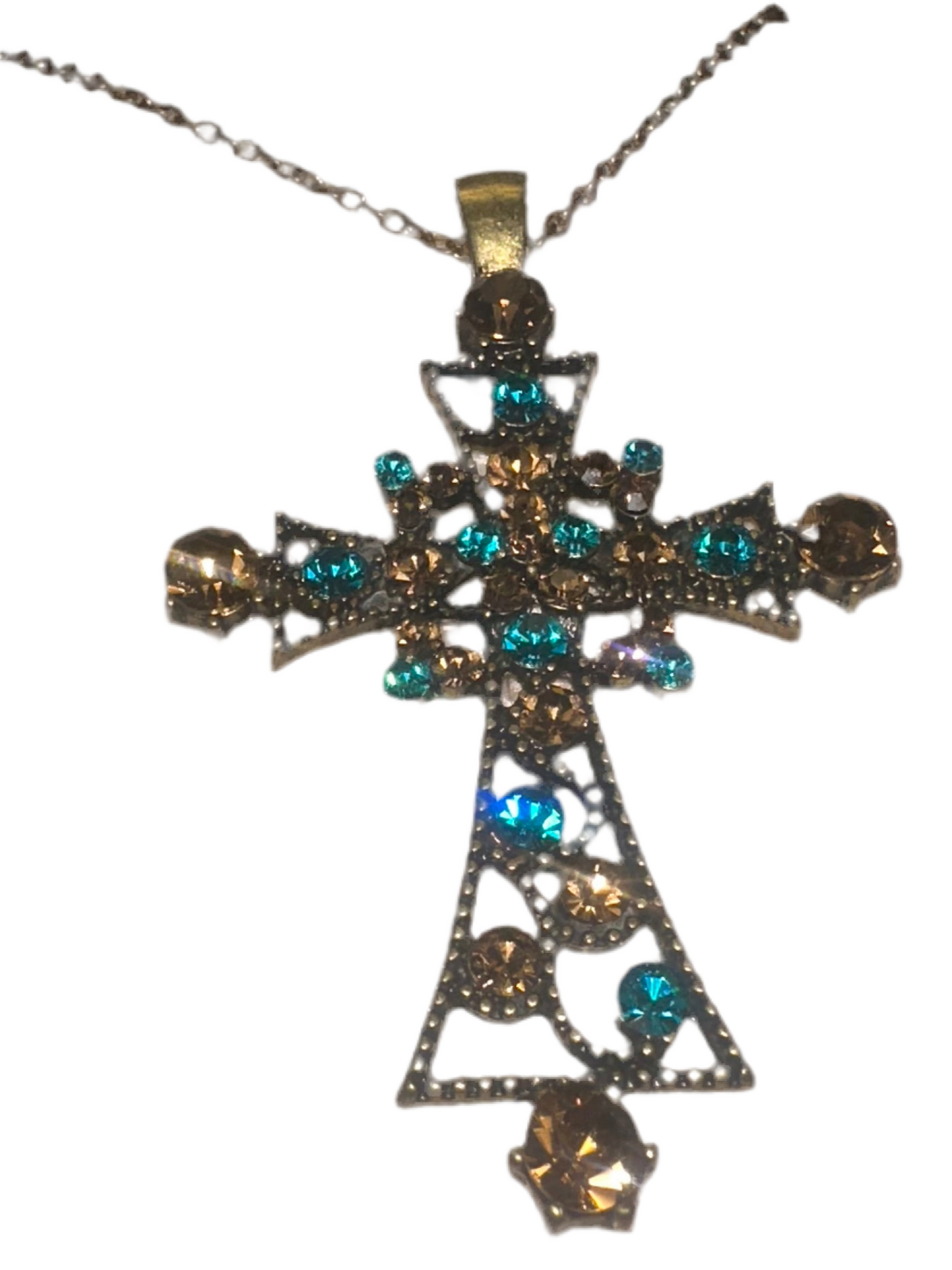 Vintage Long Cross Necklace
