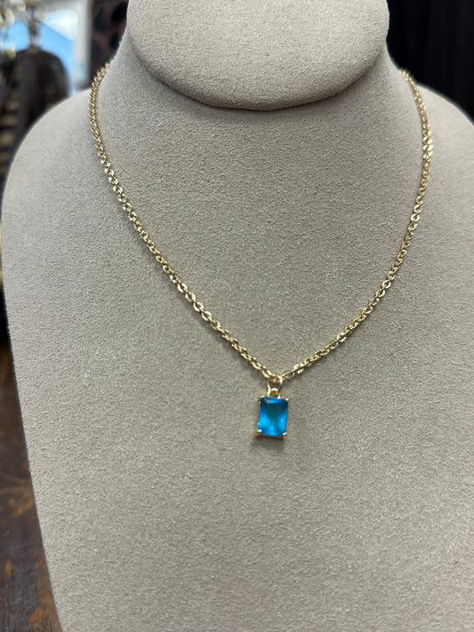 GALYNT 'Bryce Solitare Rolo' Marine Necklace