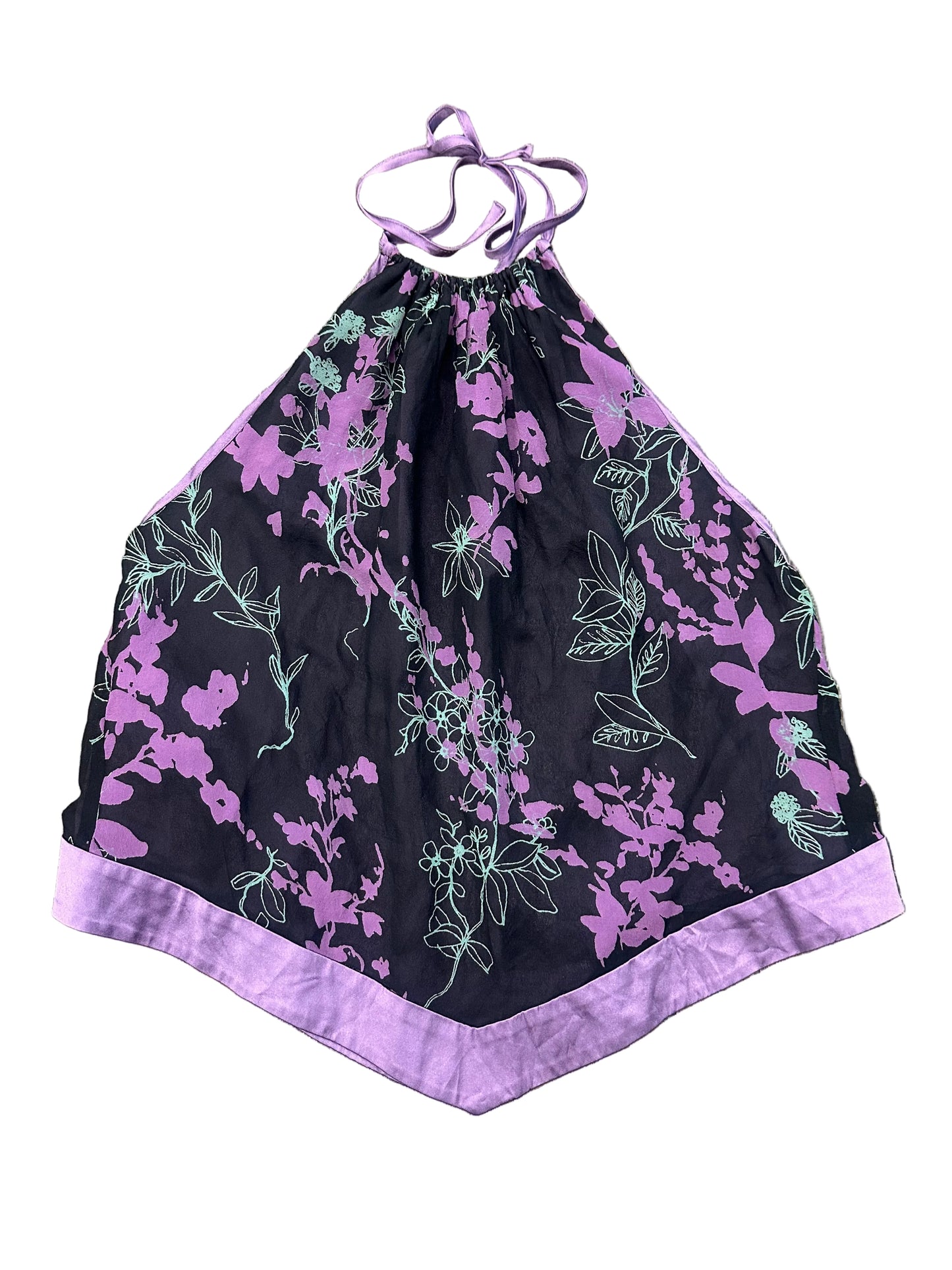 Vintage Silk Tie Back Halter