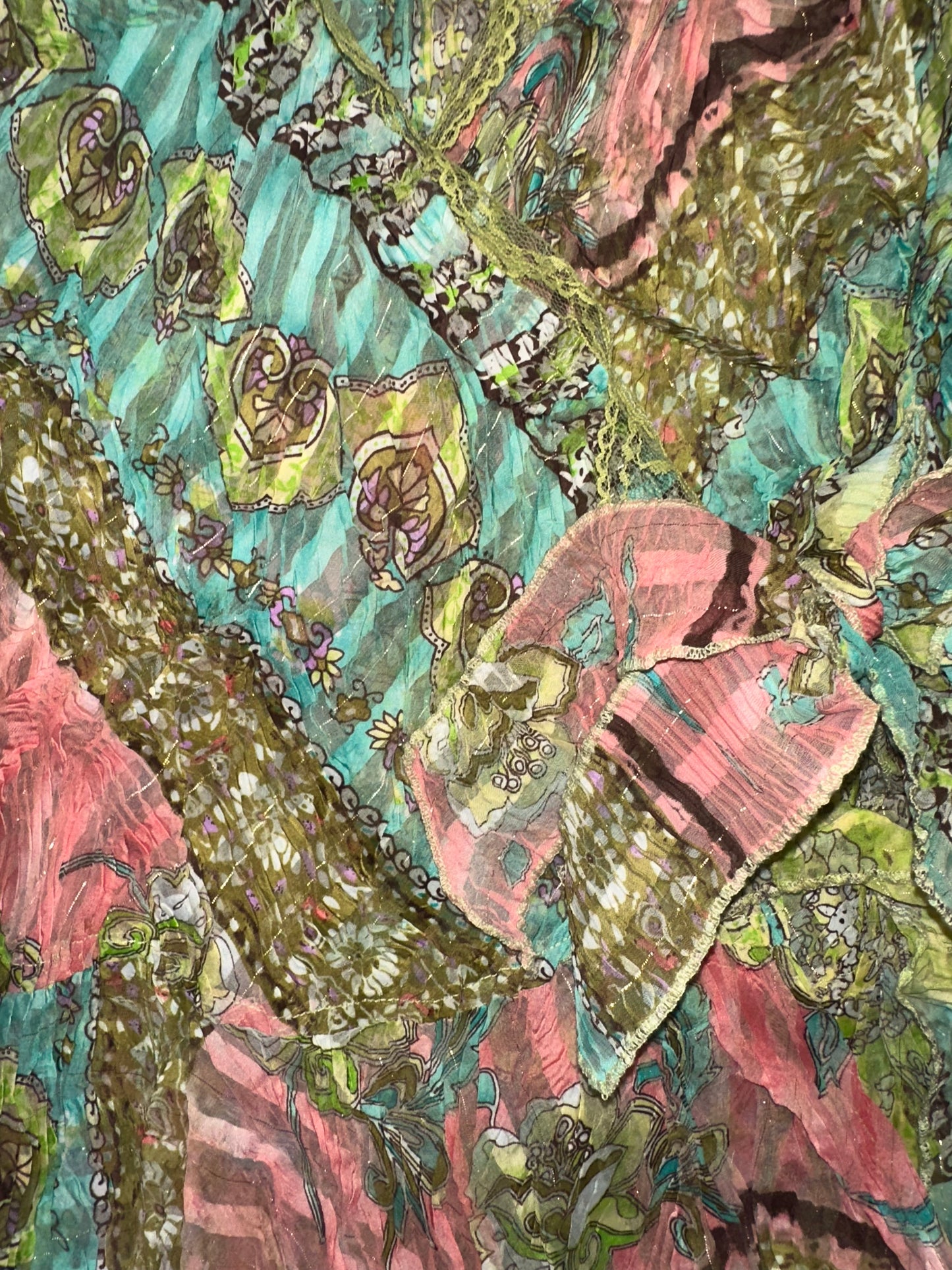 Vintage Sheer Tie Front Blouse