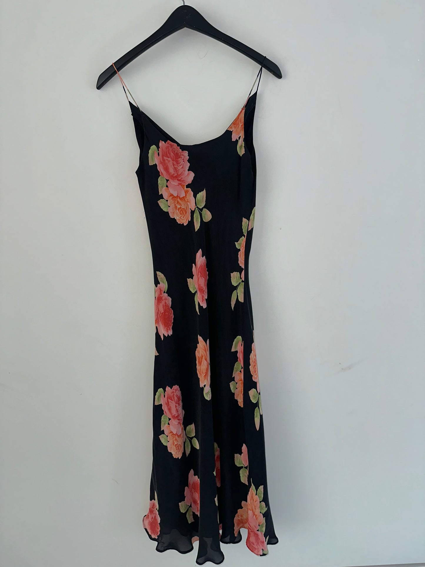 Vintage Floral Silk Dress