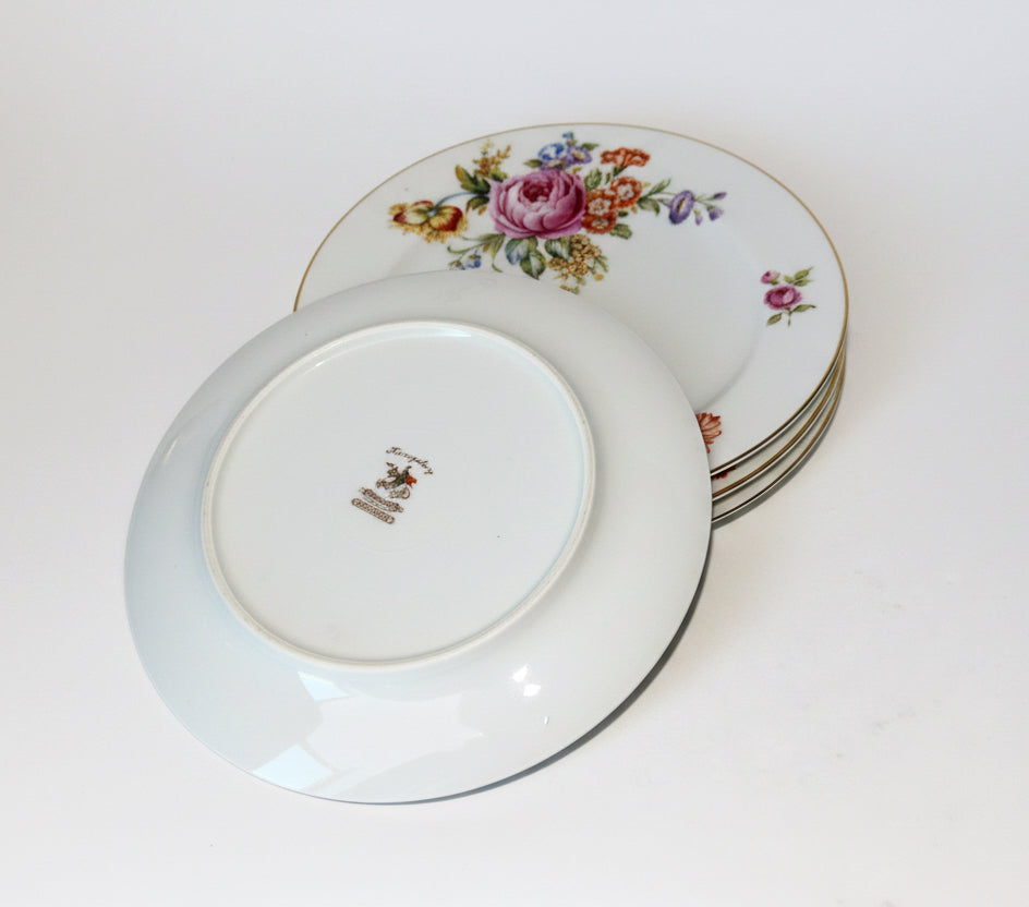 Set of 4 Vintage Dessert Plates