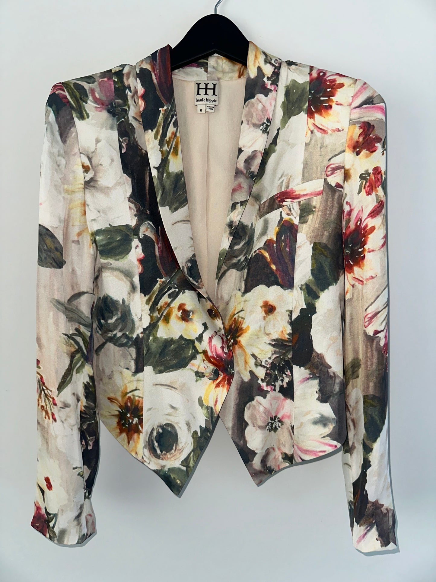 Haute Hippie Silk Floral Blazer