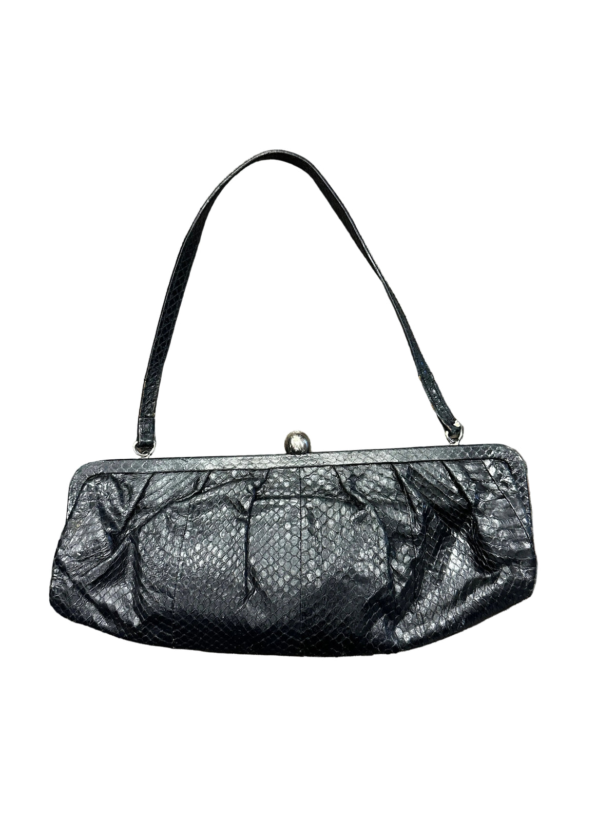Vintage Snakeskin Leather East West Purse