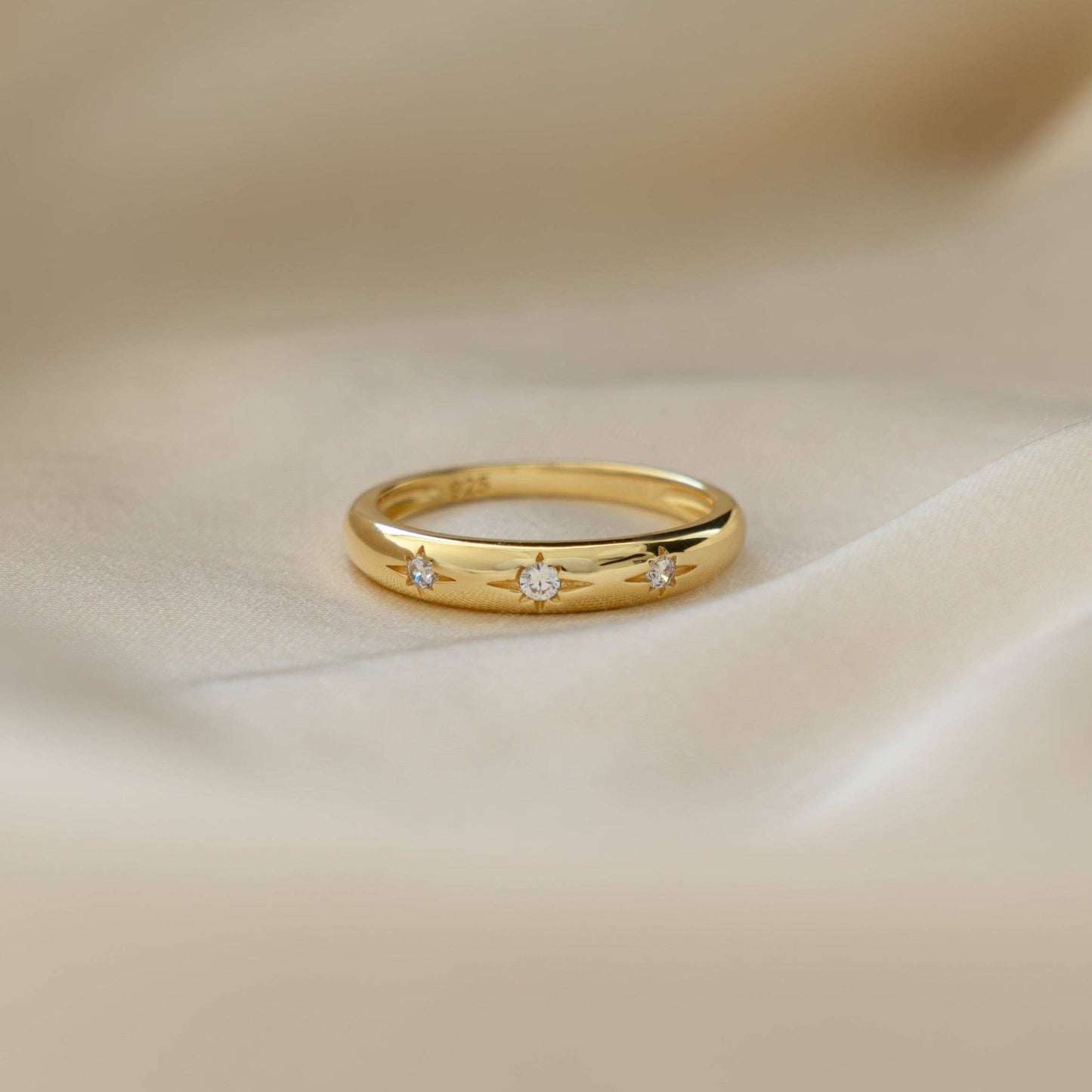 Gold Plated Starburst Ring