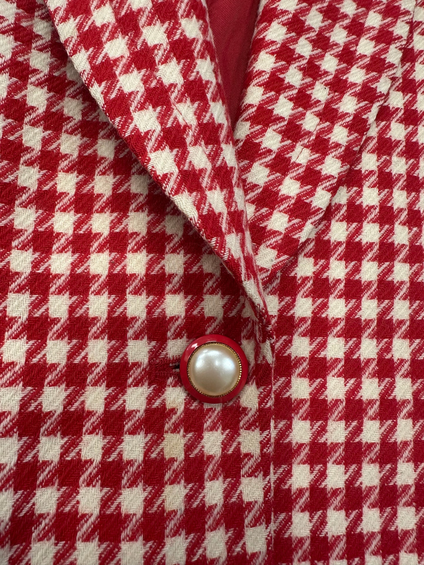 Vintage Red Houndstooth Blazer